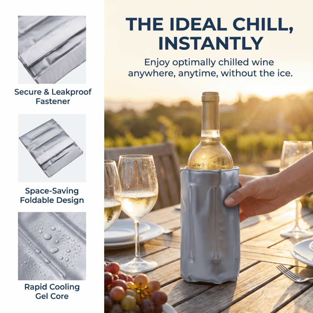 Reusable Wine Cooler Bag Gray  - Wine Chiller Sleeve recensie en prijs