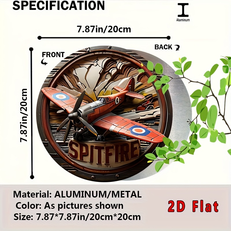 2D Flat - 1pc Vintage Spitfire - Wine Tag Label recensie en prijs