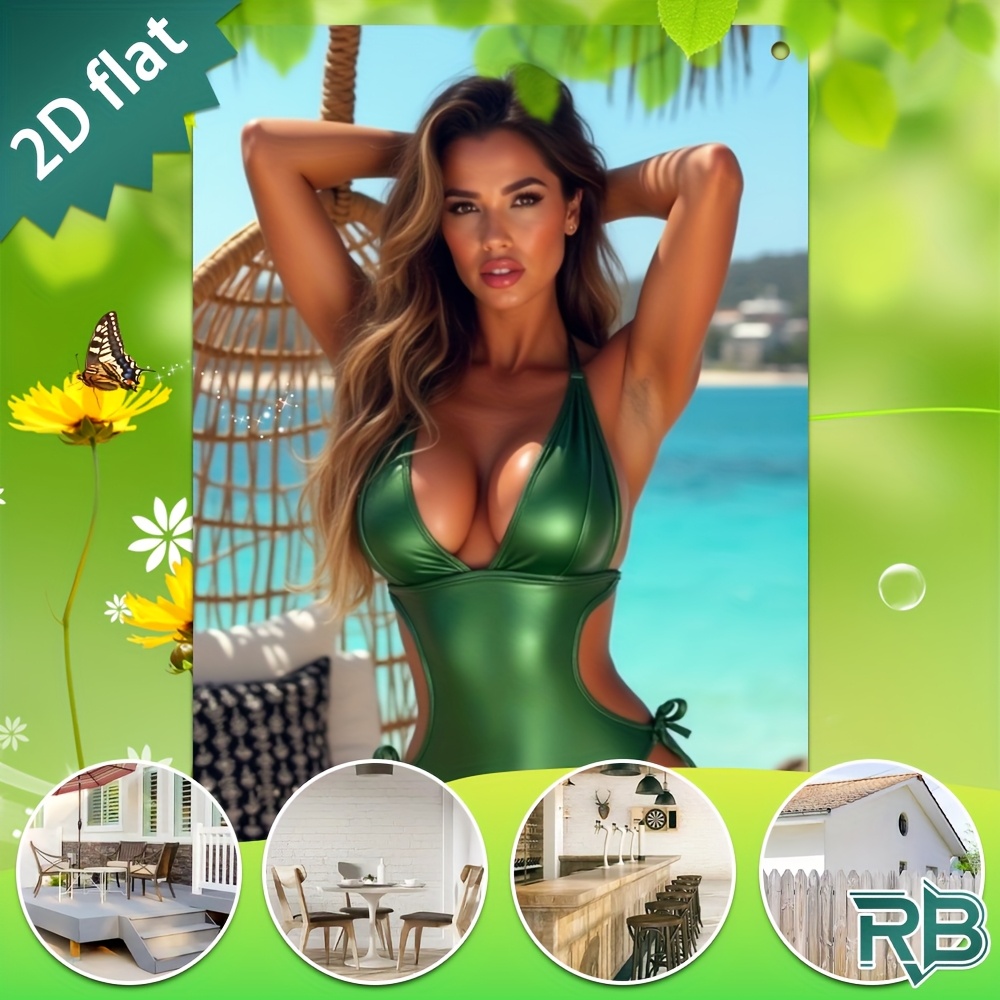 Vintage Green Swimsuit Beach G - Wine Tag Label recensie en prijs